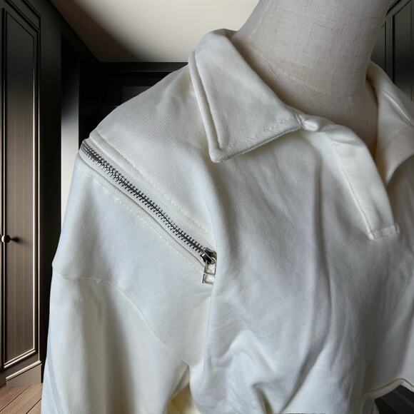 🤍 NOLA “Never Ordinary L’Ange” Bone White Zipper Sweatshirt & Pencil Skirt Set - Picture 4 of 6